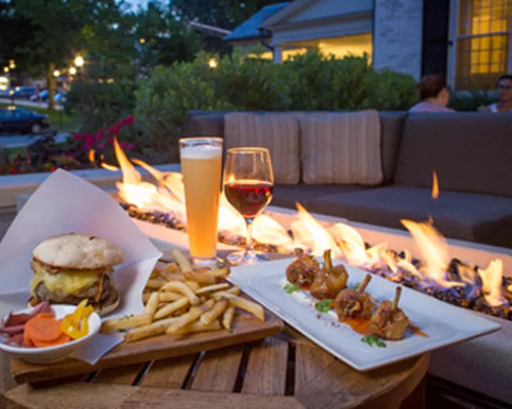 Food By An Outdoor Fire Pit