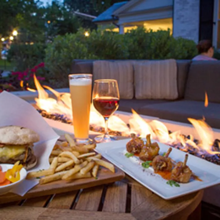 Food By An Outdoor Fire Pit
