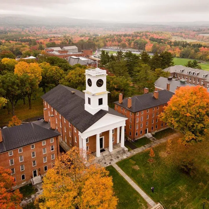 Aerial view of Amherst College
