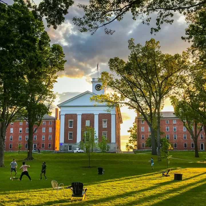 Students Enjoying A Sunny Day Outside Amherst College